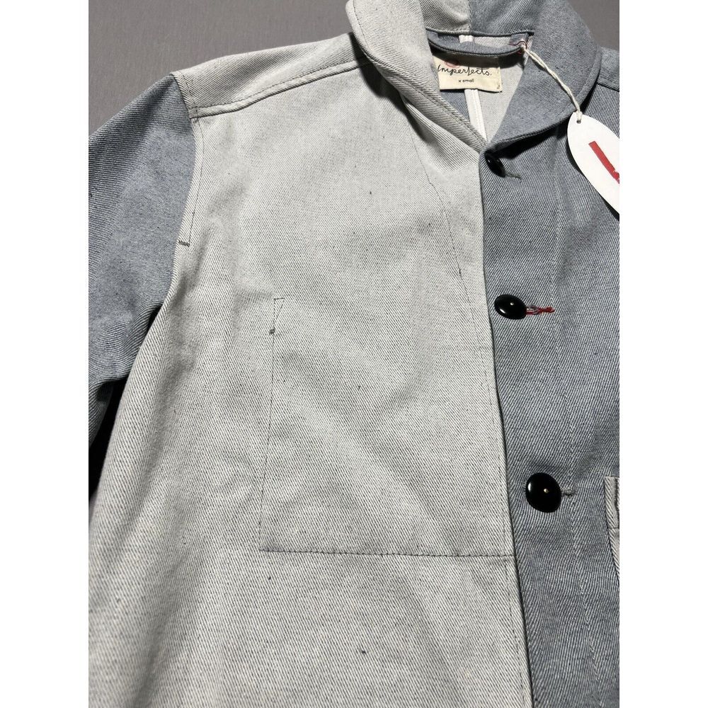 Imperfects Jacket Mens Shepards‎ Denim Button Up Patchwork Chore Coat Shacket XS - Picture 7 of 16